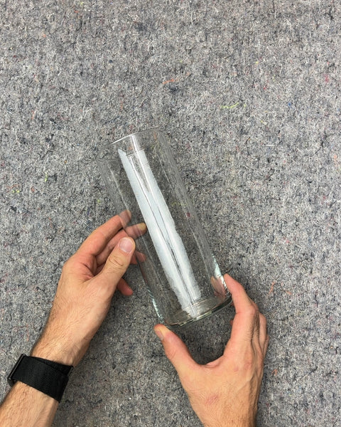 Clear Glass Cylinder Vase, H8"