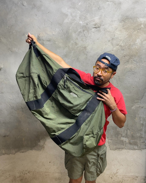 Mountain Equipment Co-Op X-Large Green Duffle Bag, with Pilly Inside