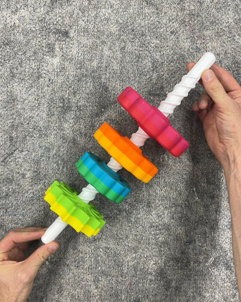 Toddler Spinning Rainbow Tower With 5 Wheels