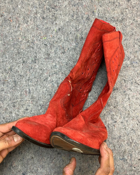 Red Cowboy Boots, Sz US 7W