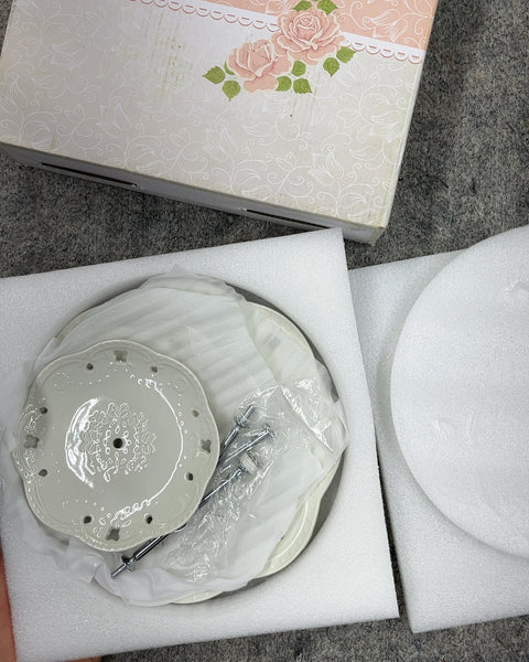 Brand New White Ceramic 3-Tier Cake Stand