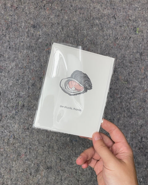 Quick Brown Fox Oyster Thank You Card