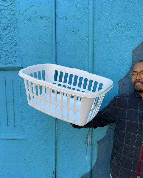 White Plastic Laundry Basket