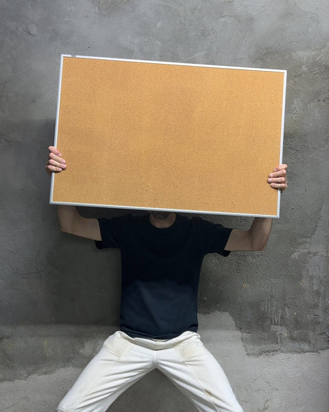 Bigass Cork Board with Silver Frame, 23x35"