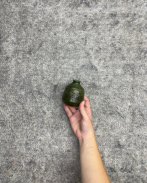 Green Glazed Ceramic Miniature Bud Vase