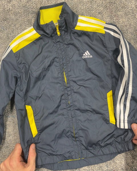 Adidas Gray and Yellow Track Jacket, Size Kids 4T