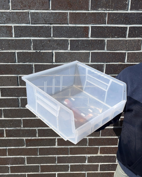 Clear Plastic Storage Bin, 11" Wide