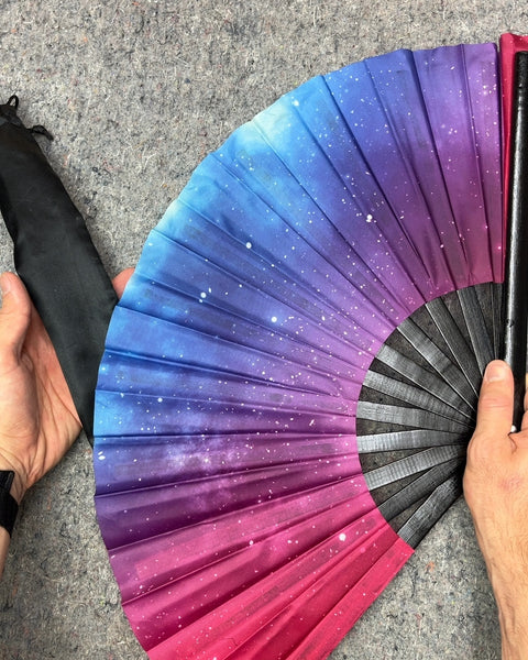 Giant Galaxy Print Folding Hand Fan