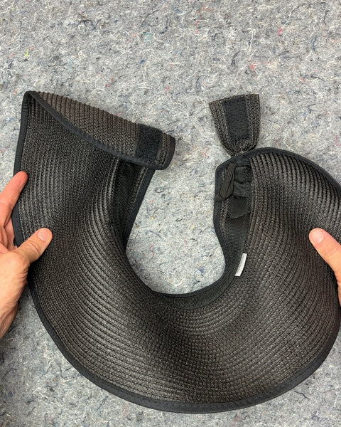 Black packable Straw Sun Visor
