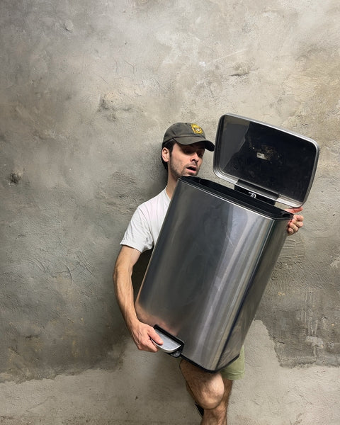 Bigass IKEA Stainless Steel Step Trash Can, H25"