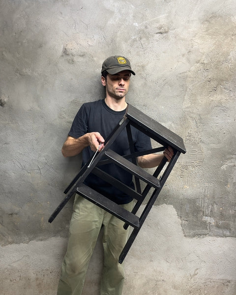 Black Wooden Foldable Step Stool