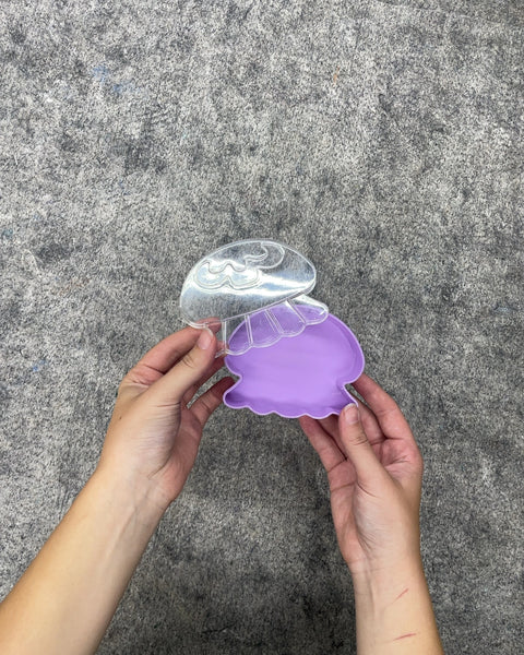 Purple Jellyfish Shaped Plastic Trinket Container