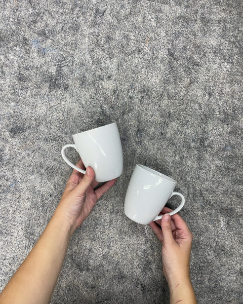 Hotel Balfour White Ceramic Mugs, Set of 2
