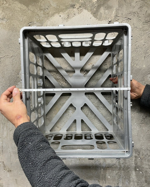 Gray Plastic Storage Crate, 14x13x6"