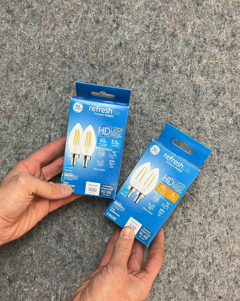 GE Refresh LED Light Dimmable Candelabra Bulbs