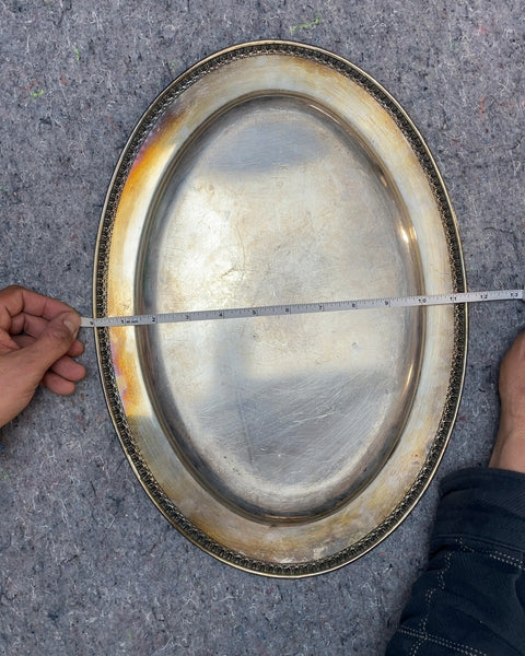 Silver Plated Serving Tray, 16x11.5"