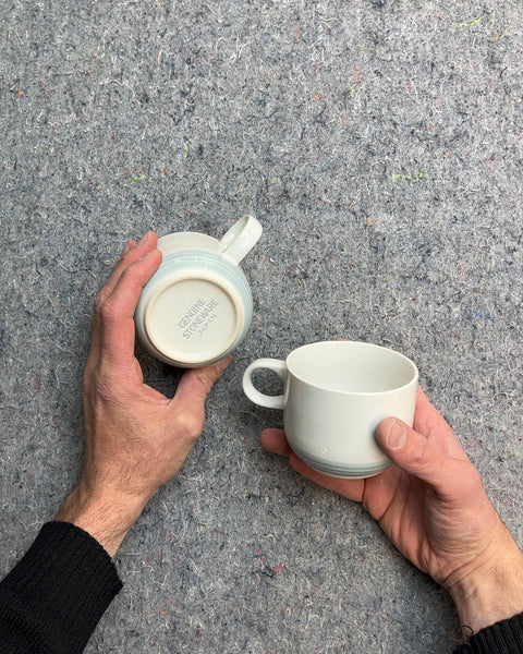 Two More Pretty Genuine Stoneware Japan Mugs