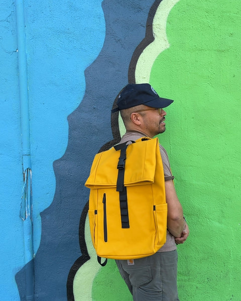 Cool Waterproof Yellow Roll Top Backpack