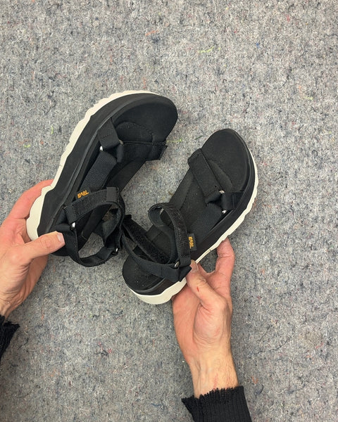 Teva Black Platform Sandals, Size 39