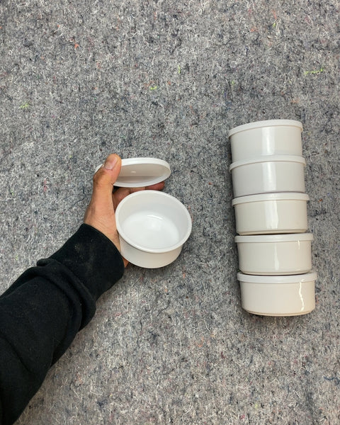 White Ceramic Food Storage Containers, Set of 5