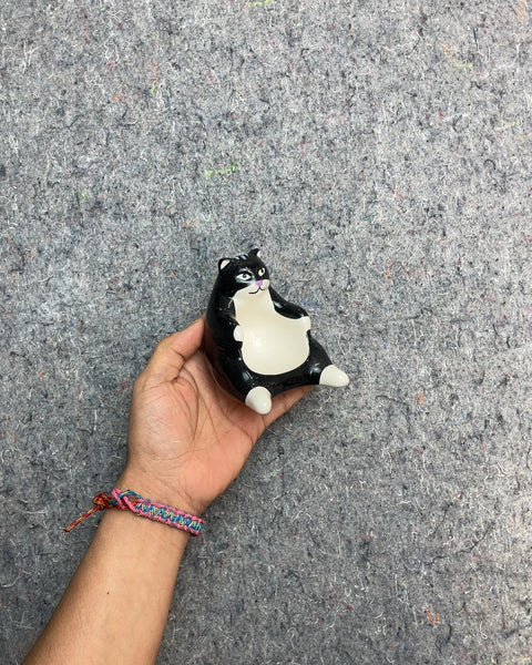 Black and White Cat Figurine