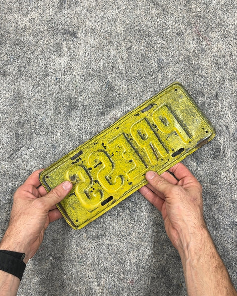 Yellow "PRESS" License Plate