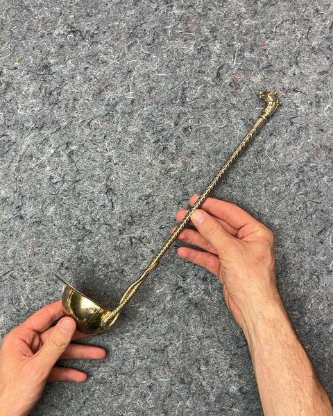 Vintage Horse Riding Themed Brass Punch Ladle