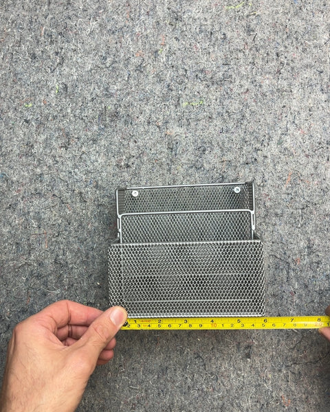 Silver Mesh Desk Organizer, W6xH5"