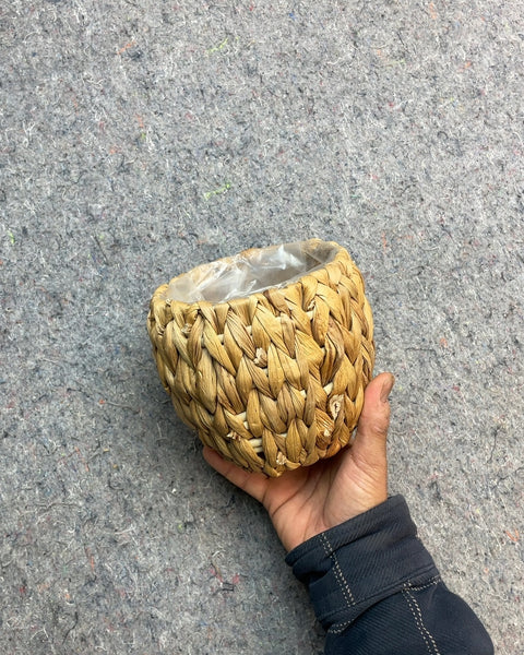 Woven Basket Planter with Plastic Liner