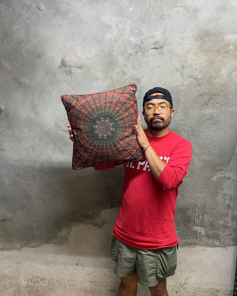 Mandala Pattern Throw Pillow, 17"