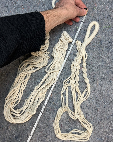 Two Macrame Plant Hangers, A Shorter & A Longer One