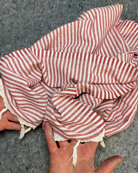Mareora Red Striped Turkish Towel