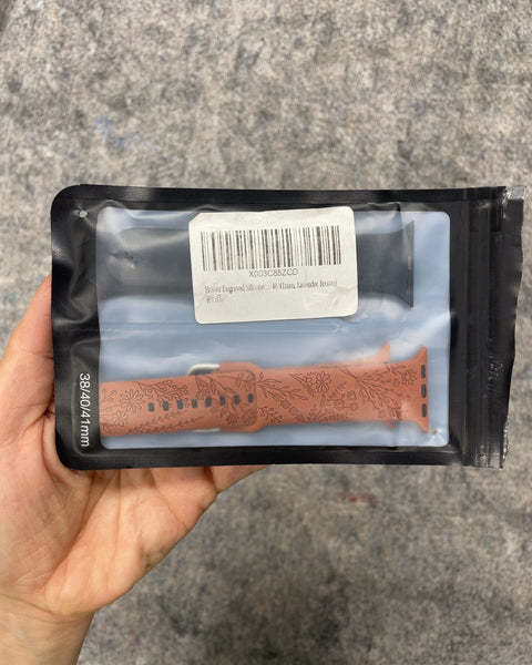 Floral Engraved Apple Watch Band 38/40/41mm Set