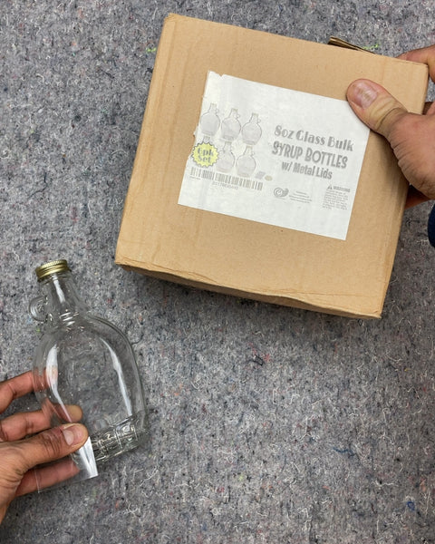 8oz Glass Bulk Syrup Bottles w/ Metal Lids