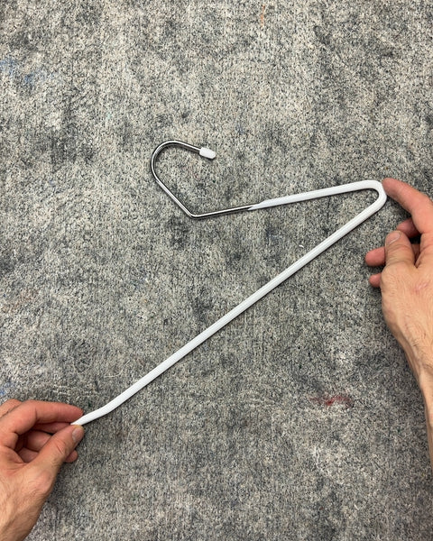 Super Minimalist White Plastic and Metal Clothes Hanger
