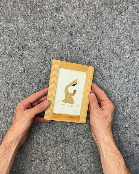 Wood Framed Religious Art Print, 5x7"