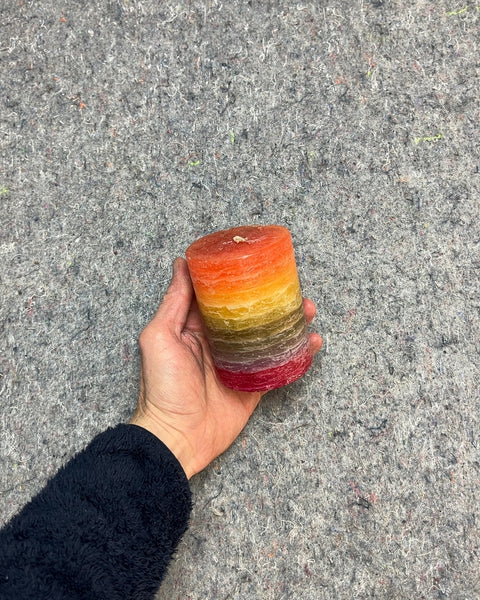 Striped Pillar Candle