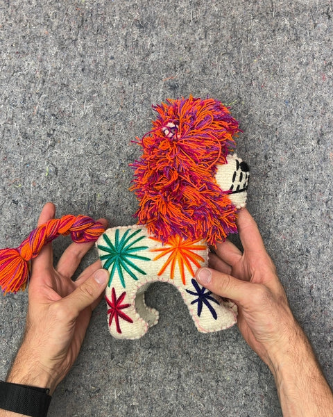 Handmade Embroidered Lion Plush