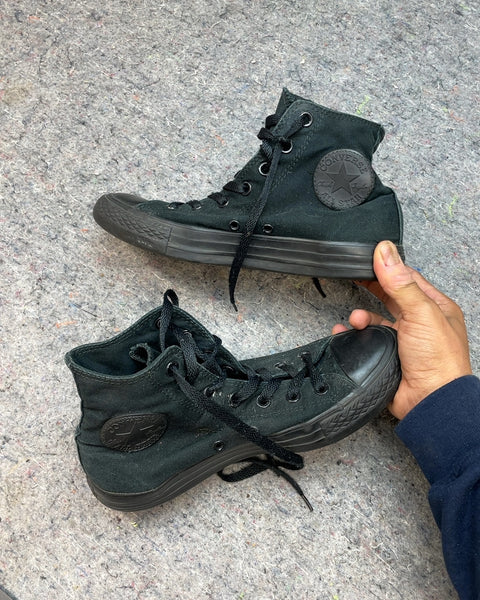 Converse All Star Black High-Tops, Sz 8 W US or 39 EU