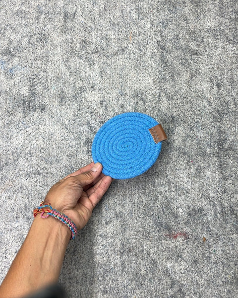 Blue Coiled Rope Trivet, 5"
