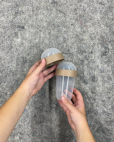 IKEA Clear Plastic Container with Tan Lid