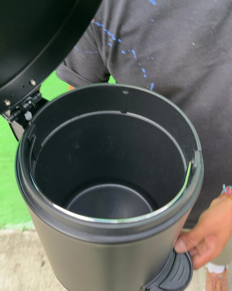 Black Round Pedal Trash Can