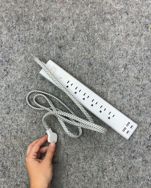 White Power Strip with USB Ports