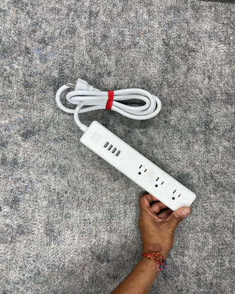 3-Outlet Power Strip with 4 USB Ports