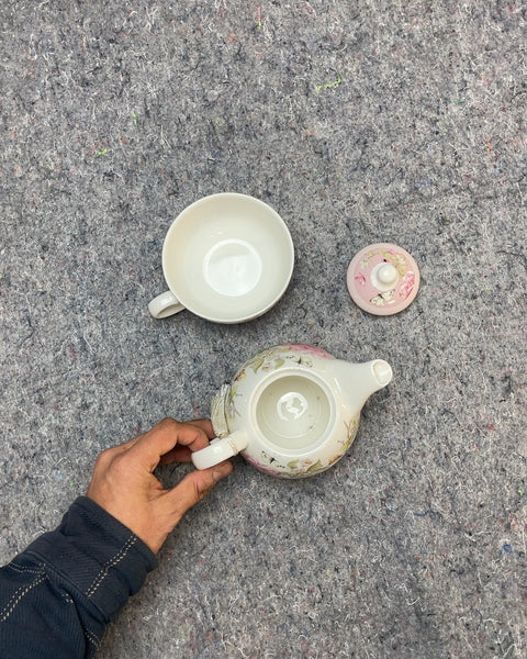 Floral Teapot with Cup