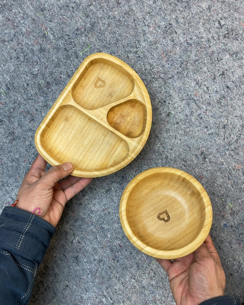 Munchkin Bamboo Toddler Plate and Bowl Set