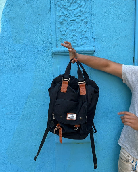 A Lil' Used Black Canvas Laptop Backpack