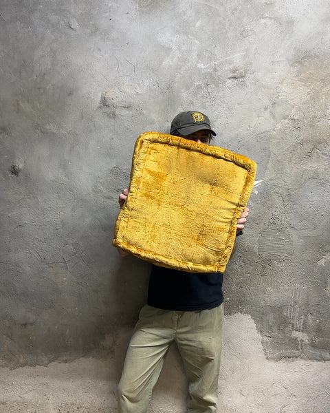 Urban Outfitters Home Mustard Yellow Velvet Floor Cushion, 18x18"