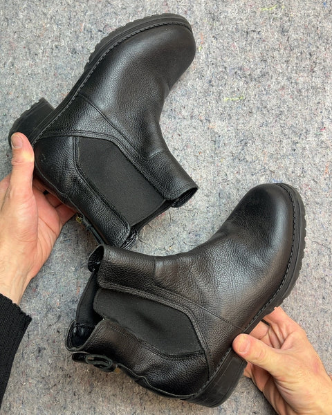 Cole Haan Black Leather Chelsea Boots, Size US 8W