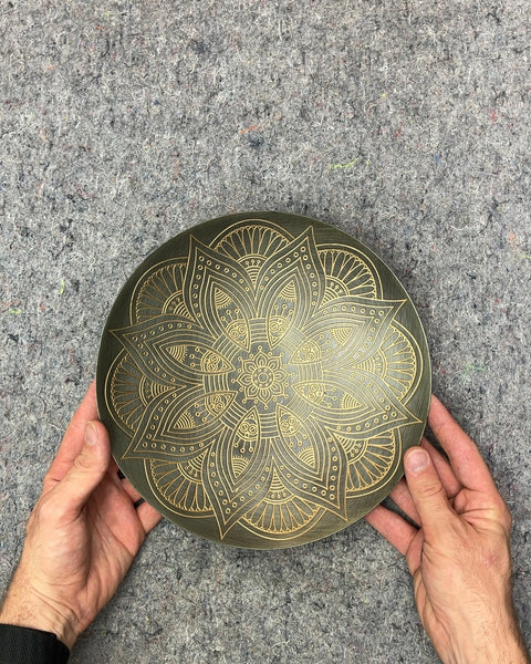 Decorative Wall Art Metal Tray with Mandala Design, 10"